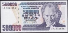7.Emisyon 4.Tertip 500.000 Lira L32 321888 Çil