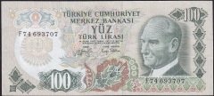 6.Emisyon 2.Tertip 100 Lira F74 693707 Çok Temiz+