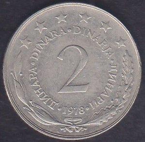 YUGOSLAVYA 2 DİNAR 1978 eski para