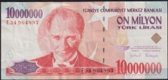 7.Emisyon 10 000 000 Lira E34 964997 Çok Temiz+