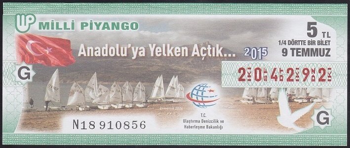 2015 9 TEMMUZ ÇEYREK BİLET G SERİSİ