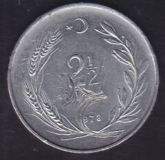 1978 Yılı 2.5 Lira Ters