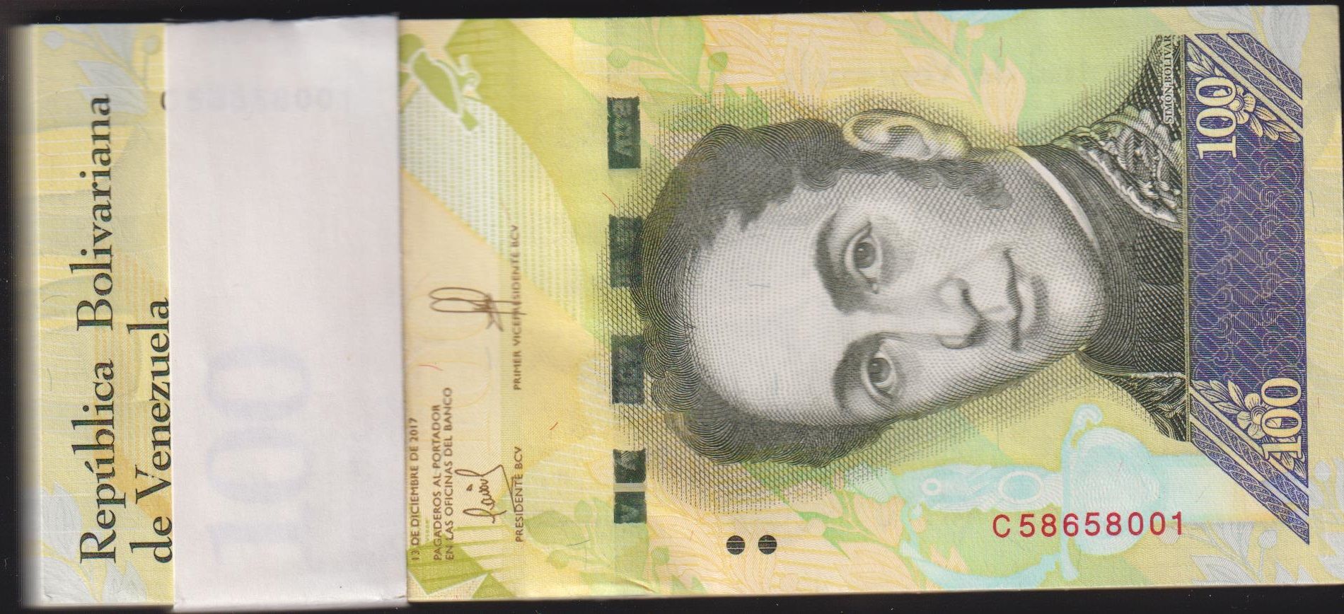 Venezuela 100000 Bolivares 2017 Çil Deste ( 100 Adet )