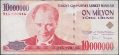 7.Emisyon 10 000 000 Lira H15 270516 Çok Temiz