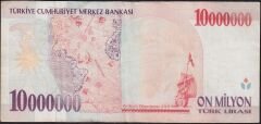 7.Emisyon 10 000 000 Lira H15 270516 Çok Temiz