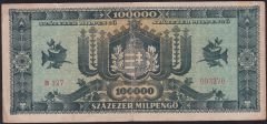 Macaristan 100000 Pengo 1946 Çok Temiz+