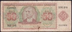 2.Emisyon 50 Kuruş Seri B40 010694 Çok Temiz
