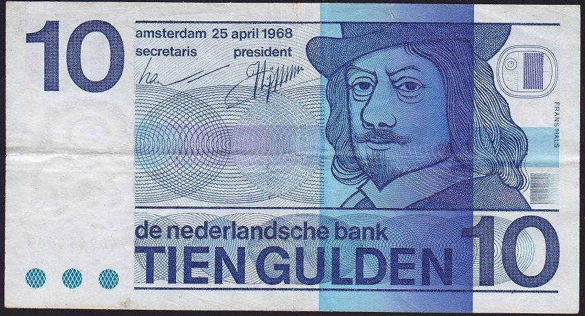 Hollanda 10 Gulden 1968 Çok Temiz