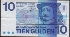 Hollanda 10 Gulden 1968 Çok Temiz