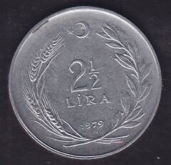 1979 Yılı 2.5 Lira Ters