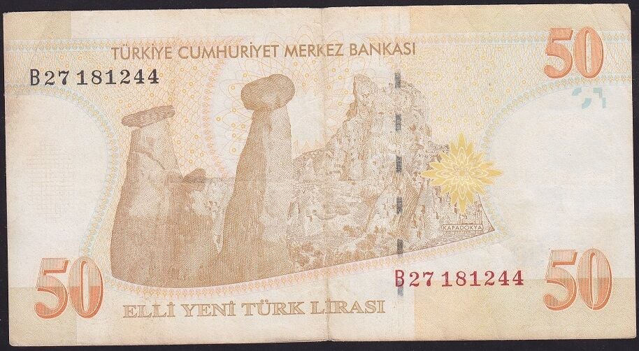 8.Emisyon 50 YTL B27 181244 Çok Temiz+