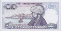 7.Emisyon 1.Tertip 1000 Lira D17 828742 Çilaltı ( Bandrol baskı izleri var )