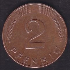 Almanya 2 Pfennig 1980 J