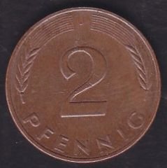 Almanya 2 Pfennig 1980 J