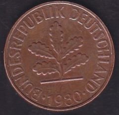 Almanya 2 Pfennig 1980 J