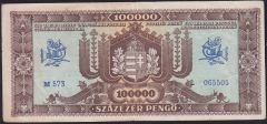 Macaristan 100000 Pengo 1945 Çok Temiz+
