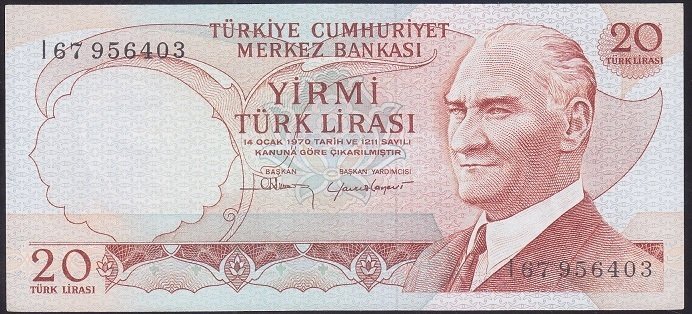 6.EMİSYON 4.TERTİP 20 LİRA I67 956403 ÇÇT ÇİLALTI