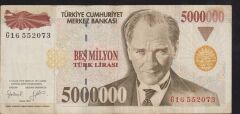 7.Emisyon 5 000 000 Lira G16 552073 Çok Temiz