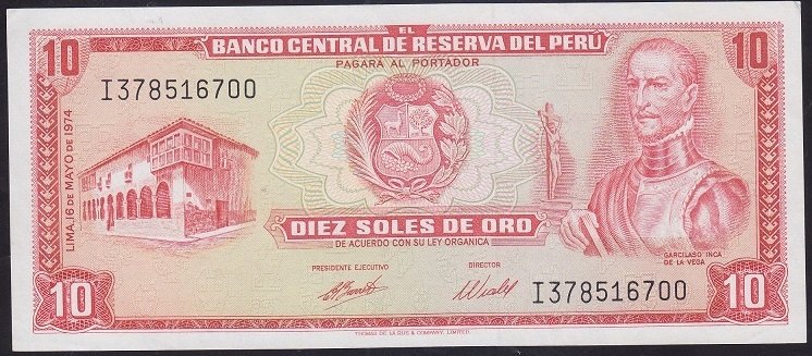 PERU 10 SOLES 1974 ÇİLALTI