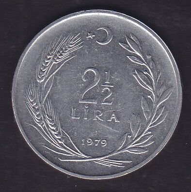 1979 Yılı 2.5 Lira Düz