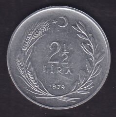 1979 Yılı 2.5 Lira Düz