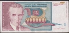 Yugoslavya 5.000.000 Dinar 1993 Çok Temiz+ ( 7777 )