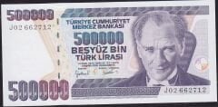 7.Emisyon 4.Tertip 500.000 Lira J02 662712 Çil