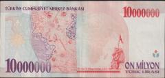 7.Emisyon 10 000 000 Lira E31 483993 Çok Temiz+