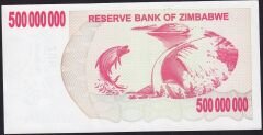 Zimbabwe 500000000 Dolar 2008 Çilaltı AB - Pick 60