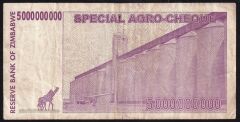 Zimbabwe 5000000000 Dolar 2008 Çok Temiz Pick 61