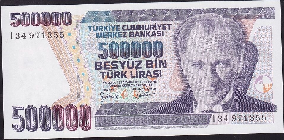 7.Emisyon 4.Tertip 500.000 Lira I34 971355 Çilaltı Çil