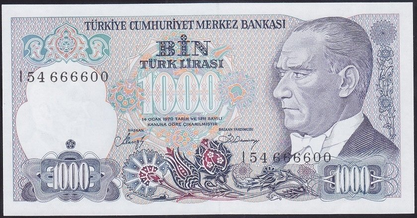 7.EMİSYON 2.TERTİP 1000 LİRA I54 666600 ÇİLALTI ÇİL
