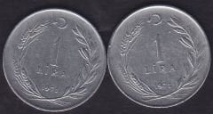 1971 Yılı 1 Lira (Ters Düz Takım)