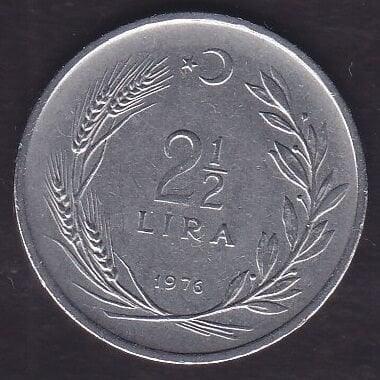 1976 Yılı 2.5 Lira TC lerden Biri Ters Diğeri Düz - Erör