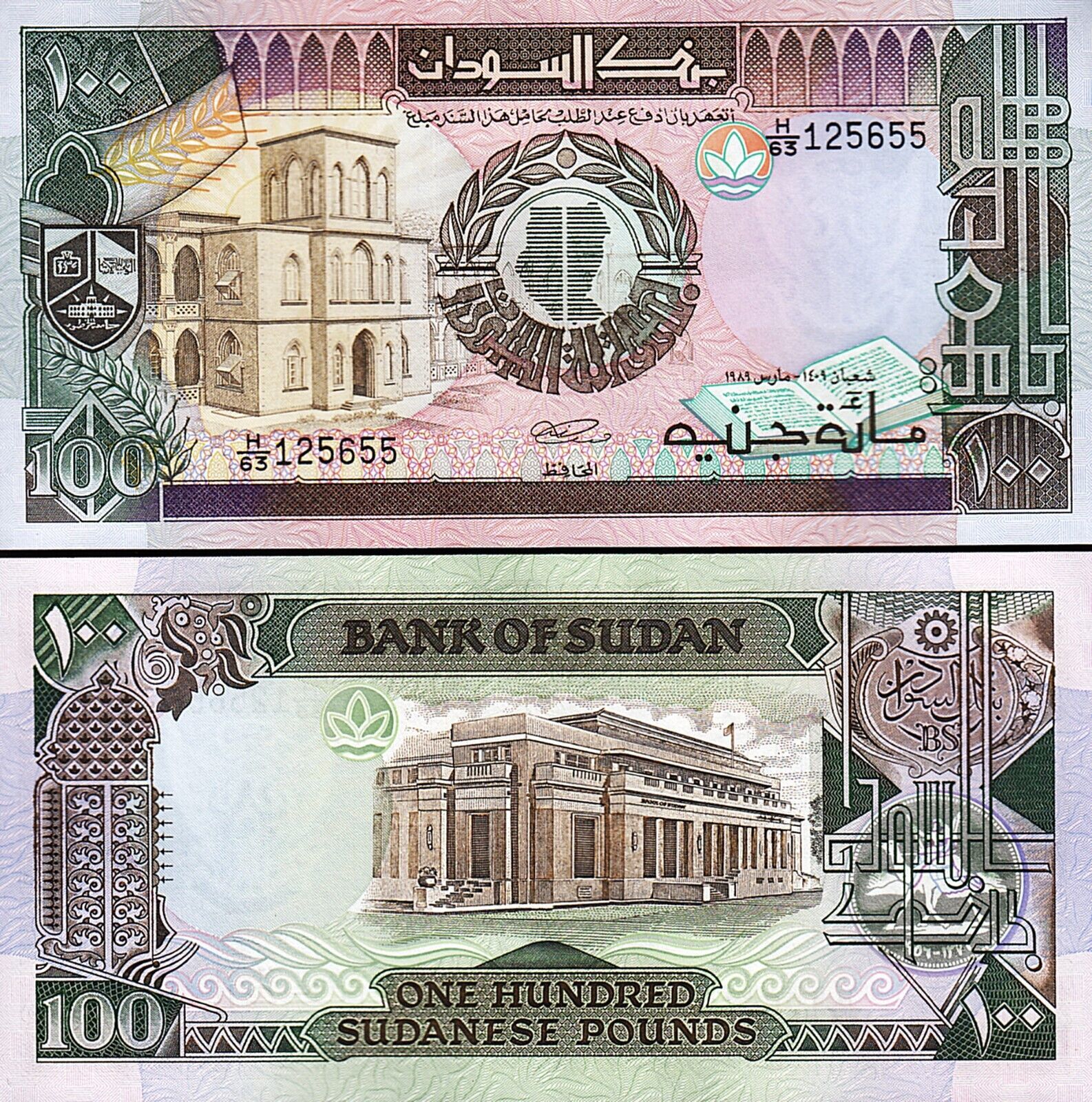 Sudan 100 Pound 1989 Çil Pick 44b