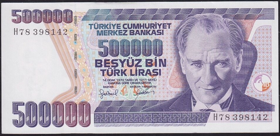 7.Emisyon 4.Tertip 500.000 Lira H78 398142 Çilaltı Çil