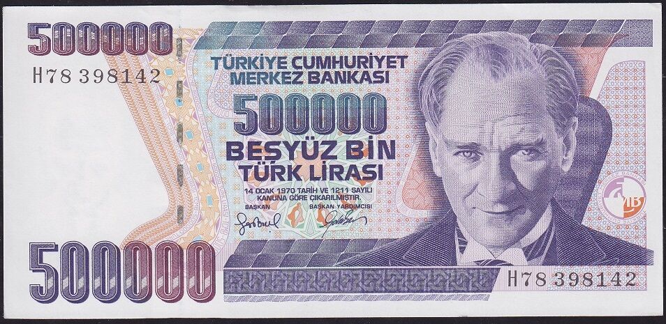 7.Emisyon 4.Tertip 500000 Lira H78 398142 Çilaltı Çil