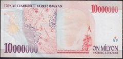 7.Emisyon 10 000 000 Lira H08 101132 Çok Çok Temiz