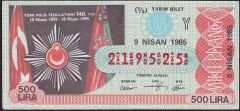 1985 9 Nisan Yarım Bilet - Y Serisi