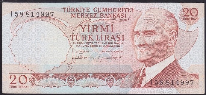 6.EMİSYON 4.TERTİP 20 LİRA I58 814997 ÇİLALTI ÇİL