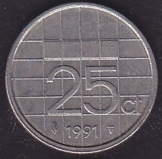 Hollanda 25 Cent 1991
