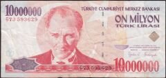 7.Emisyon 10 000 000 Lira G73 593629 Çok Temiz