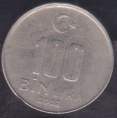 2002 Yılı 100 Bin lira Çok temiz