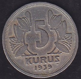 1939 Yılı 5 Kuruş