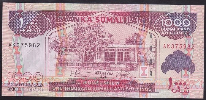 SOMALİLAND 1000 ŞİLİN 2011 ÇİL P-20a