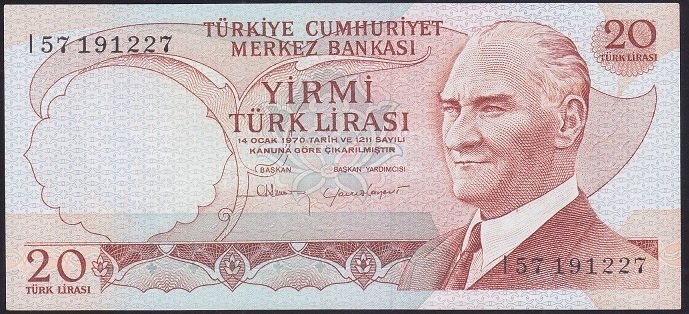 6.EMİSYON 4.TERTİP 20 LİRA I57 191227 ÇİLALTI