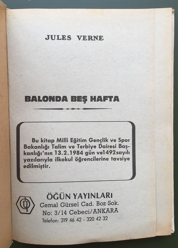 BALONDA BEŞ HAFTA - JULES VERNE