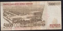 7.Emisyon 5 000 000 Lira G12 950781 Çok Temiz+