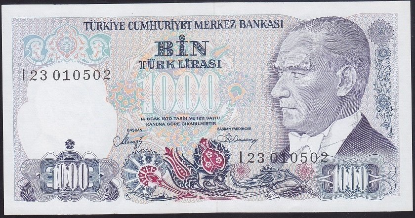 7.EMİSYON 2.TERTİP 1000 LİRA I23 010502 ÇİLALTI