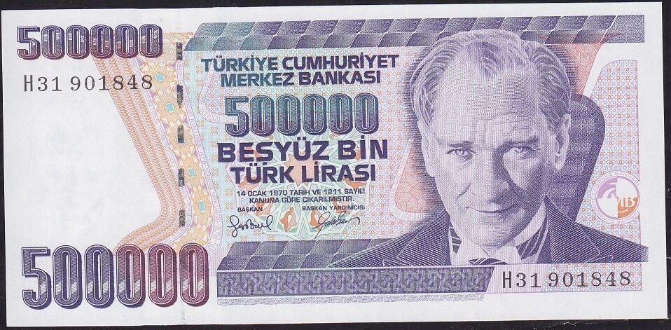 7.Emisyon 4.Tertip 500.000 Lira H31 901848 Çilaltı Çil